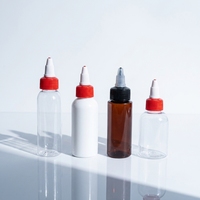 Flacon plastique vide de 60 ml pour tatouage avec bouchon à visser et applicateur à presser pour encre de tatouage, pigment, liquide cosmétique, emballage.