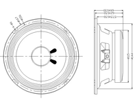 ERISSON Haut-parleur de milieu de gamme professionnel de 200 watts, 65 pouces, médium-grave pour haut-parleur de voiture