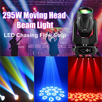 Projecteur professionnel à tête mobile 295W 14R Beam, 20 canaux DMX512, 14 couleurs, 13 gobos, prisme, stroboscope, IP20, 3200K-7800K, pour DJ et discothèques