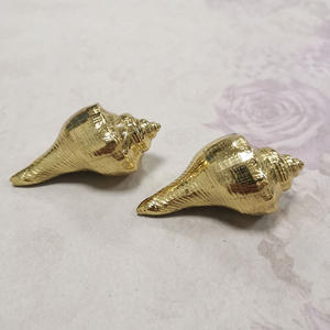 创意黄铜海螺壳橱柜门单孔拉手抽屉衣柜门五金拉手 - Product Image 6