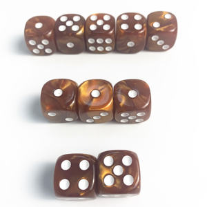 חצי 16 מ "מ צרוד פנינה צבעים מרובע ופינה עגולה זווית רגילה נקודות pip קוביות אקריליק קוביה פלסטיק משחק קוביה - Product Image 5