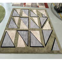 Tapis en acrylique vert tufté à la main pour salon – Prix de gros – Tapis de zone