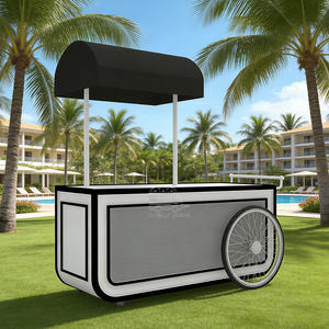 Chariot de vente ambulante de gelato italien, portable, électrique, pour la plage, avec congélateur extérieur - Product Image 1