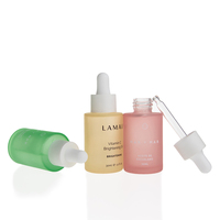 Flacon compte gouttes en verre coloré pour cosmétique, bouteilles de sérum givré, de couleur rose, 10ml 20ml 30ml 50ml
