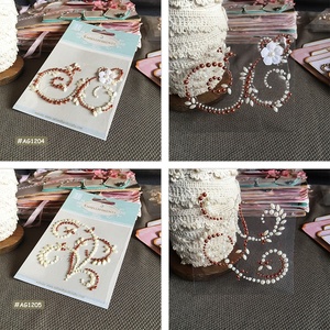Rhinestones della Parte Posteriore Piana Mezza Perle di Abbellimento di Scrapbooking Appiccicoso Gemme Acrilico - Product Image 3