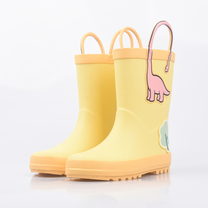 Bottes de pluie imperméables pour enfants avec petits autocollants de dinosaures et d'arbres - Product Image 1