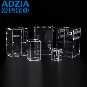 ADZIA Sağlam Akrilik Sürüngen Teraryumu, Plastik Tepsi Çerçeveli, Nefes Alabilen, Çıtçıtlı Kapama Sistemli, Küçük Sürüngenler ve Kertenkeleler için - Product Image 1