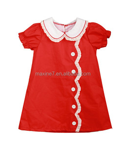 女の子服卸売春ノースリーブ子供赤ギンガムドレスバレンタインデー幼児ベビードレス - Product Image 4