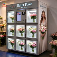 Distributeur automatique de fleurs JOYVEND, directement de l'usine, 24h/24, 7j/7, réfrigérateur multi-zones de température, capacité de 8 pièces, garantie 1 an, contrôle par IA