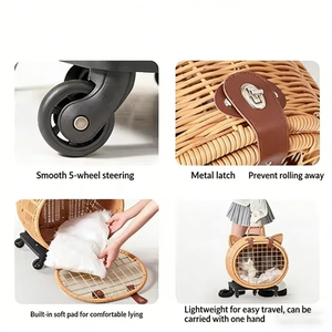 STA0164 Grande valise-chariot réglable pour animaux de compagnie, type maison fermée pour chat, idéale pour l'hiver, offre une sensation de sécurité, pour le sommeil et l'extérieur - Product Image 5