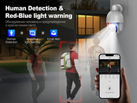 Caméra IP PTZ double objectif 4MP+4MP Techage avec zoom hybride 8X, suivi automatique et vision nocturne couleur – Entrepôt US