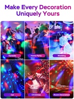 Lumière stroboscopique DJ colorée activée par la musique avec télécommande, boule lumineuse DiscoMagic pour fête, maison, anniversaire, mariage, bar