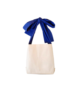 Premium Quality Canvas Shopping <b>Bag</b> With Blue Ribbon Handle <b>Medium</b> <b>Size</b> Daily Use Handled Shopping <b>Bag</b> - Product Image 1