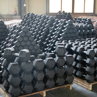 Ensemble d'haltères hexagonaux en caoutchouc de 5 à 60kg pour musculation et musculation avec support de rangement