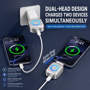 อะแดปเ<span class=keywords><strong>ต</strong></span>อร์ชาร์จ USB-C กำลังสูง 140W พร้อมระบบตัดไฟอั<span class=keywords><strong>ต</strong></span>โนมั<span class=keywords><strong>ต</strong></span>ิ สำหรับสมาร์ทโฟน แท็บเล็ต แล็ปท็อป และหูฟัง - Product Image 6