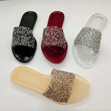 Moda taklit Faux kürk terlik kristal toptan peluş kürk ayakkabı kadınlar için lüks tasarımcı kapalı açık kürk terlik