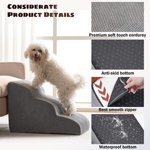 Wholesale Soft Pet Stairs for Small <strong>Dogs</strong> - Memory Foam Anti-Slip <strong>Dog</strong> Steps for Couch/<strong>Bed</strong> Use 2/3/4/5-Step - Product Image 2