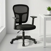 Chaise de bureau ergonomique en maille, directement de l'usine, avec dossier mi-haut, pivotante, support lombaire et base en nylon