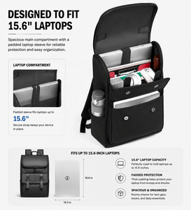 Mochila Feminina Vintage Estilo Britânico para Laptop de 15,6 Polegadas, Mochila Escolar Resistente à Água com Trava Antifurto - Product Image 5