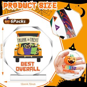 Placa de Acrílico Transparente Personalizada con Impresión UV para Halloween, Trofeo Divertido para Ganadores de Concursos, Soporte para Manualidades - Product Image 2