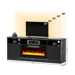 18 \ "TV điện tủ cho TV 85 inch 110V-120V Wifi kiểm soát pha lê ngọn lửa màu Tùy chọn ngôn ngữ pháp cho tường lò sưởi - Product Image 1