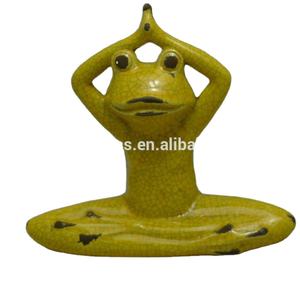 تمثال اليوغا ضفدع السيراميك لتزيين الحديقة - Product Image 6