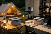 Sac isotherme à poignée Oxford avec poche en filet réutilisable, logo personnalisé pour le bureau et l'école - Écologique et imperméable