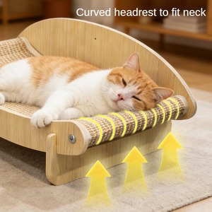 Cama Clásica para Gatos para Escalar y Descansar - Estructura de Madera de Varios Niveles y Superficie de Sisal para Rascar, Empaquetado en Cartón - Product Image 6