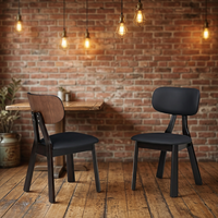 Chaise de salle à manger commerciale en bois massif au design moderne pour restaurant, salon de thé et café
