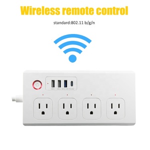 EE. UU. Estándar Alexa Google Home Electrical <span class=keywords><strong>4</strong></span> Toma de corriente de extensión + <span class=keywords><strong>4</strong></span> <span class=keywords><strong>USB</strong></span> Tipo C TUYA Surge <span class=keywords><strong>WiFi</strong></span> Smart Power Strip EE. UU. - Product Image 5