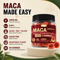 Gummies de Maca en Gros OEM Marque Privée 2000mg Sans Sucre 60 Maca Péruvienne Racine de Maca Soutien Énergétique et Endurance Complément Alimentaire