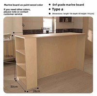 Mesa de Comedor Multifuncional Personalizable de Abedul para Salón, Estilo Moderno Minimalista, con Panel de Tablero Oceánico y Diseño Long Island