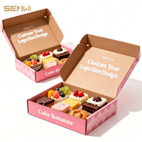 Boîte à pâtisserie rose recyclable avec laminage mat personnalisé, emballage de boulangerie en kraft, boîte pliable pour cupcakes, biscuits, mini-gâteaux, desserts, personnalisable