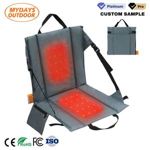 Asiento Plegable <span class=keywords><strong>para</strong></span> Estadio Mydays con Luz <span class=keywords><strong>LED</strong></span> Roja y Calefacción, Silla <span class=keywords><strong>para</strong></span> <span class=keywords><strong>Gradas</strong></span> con Asa de Transporte y Bolsillo Lateral <span class=keywords><strong>para</strong></span> Campamento y Deportes - Product Image 1