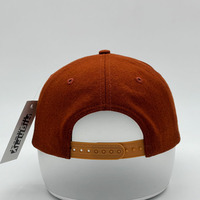 Gorro de Golf de Lana Marrón Estilo Melton, Visera Plana, 5 Paneles, Sin Estructura, Cierre a Presión, Gorra de Béisbol Personalizable con Logotipo Bordado en Fieltro