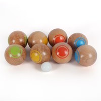 Vente en gros pétanque en bois personnalisé boule de pétanque avec boccia en bois jeu de jardin