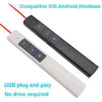 Pointeur Laser rouge sans fil 2.4GHZ, stylo de présentateur Rechargeable, pointeur USB Laser stylo curseur présentateur présentation Clicker télécommande