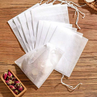 Sachets de thé biodégradables en fibre de maïs avec logo personnalisé, filtre à infusion jetable, résistants à la chaleur, sans danger pour les aliments, avec cordon de serrage