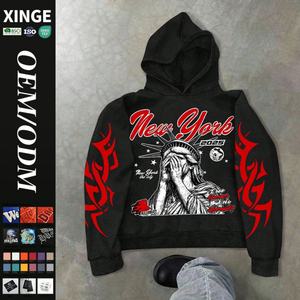 Hoodies à Capuche Croppés Boxy Personnalisés avec Impression DTG, en Coton Molletonné Lourd de Haute Qualité, Coupe Oversize pour Hommes - Product Image 1