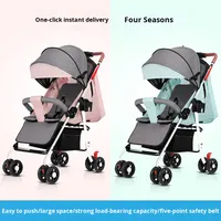 Poussette bébé pliable légère JM à quatre roues avec cadre en acier inoxydable, fermeture en un clic, capacité de charge de 20 kg, pour les enfants de 0 à 3 ans