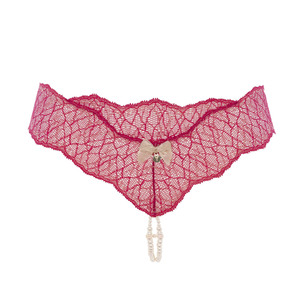 Sous-vêtements pour femmes en dentelle extensible <span class=keywords><strong>italienne</strong></span> fine, string à double rangée de perles, string sexy pour femmes - Product Image 3