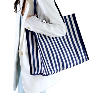 Bolsa de Mano a Rayas para Mujer, de Alta Calidad, Ecológica, Reutilizable, Duradera, Moderna, de Gran Capacidad, para Fin de Semana, Casual, para Exteriores - Product Image 5