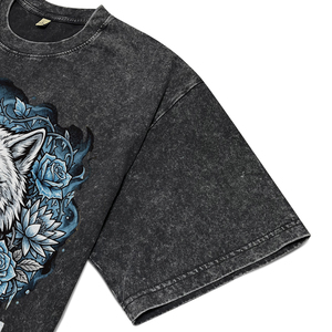 <b>Men's</b> Custom Superior Quality <b>Animal</b> Pattern Printed Breathable T-Shirts Acid Wash Garment Dyed Cotton Casual Tees for Wholesale - Product Image 4