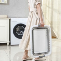 Panier à linge pliable et peu encombrant de 40 L, forme rectangulaire, en plastique PP, avec fonction de suspension, écologique