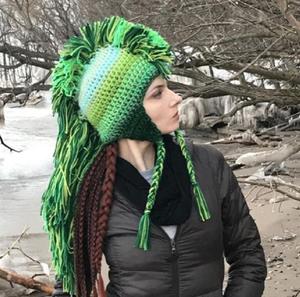 Mới Mát Mẻ Và Thú Vị Mô Hình Hỗn Hợp Màu Tassel Plait Halloween Cosplay Dress Up Đan Hat - Product Image 2