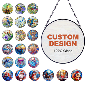 Attrape-soleil en verre teinté à motif animalier avec design Art Déco pour porte, maison, décoration de Noël - Product Image 5