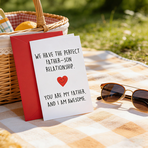 Carte de vœux pour la fête des pères, envoyée par son <span class=keywords><strong>fils</strong></span>, avec un message amusant sur la relation parfait entre père <span class=keywords><strong>et</strong></span> <span class=keywords><strong>fils</strong></span>, cadeau humoristique pour papa - Product Image 3
