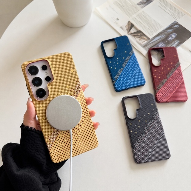 C0124 Magnetic Phone Case for Samsung Galaxy S26 Ultra S25 Plus S24 Luxury Carbon Fiber Texture Shockproof Cover