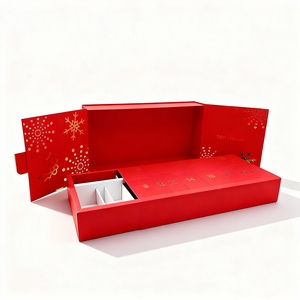 Caja <span class=keywords><strong>de</strong></span> Regalo <span class=keywords><strong>de</strong></span> <span class=keywords><strong>Calendario</strong></span> <span class=keywords><strong>de</strong></span> Adviento <span class=keywords><strong>de</strong></span> <span class=keywords><strong>Maquillaje</strong></span> Navideño Biodegradable Grande con Logotipo Impreso Personalizado, Base y Tapa con Acabado Mate - Product Image 1