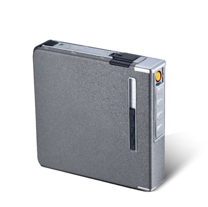cigarette case and electric li with Lighter,100mm Brushed Aluminum Cigarette Box for Whole Package 20pcs 100mm Cigarettes,Moisture Proof Scratch Resistant : Health & Household computer USB or 20 Pcs Cigarette Box -